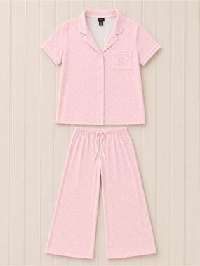 Pink Rhinestone Monogram Pajama Lounge Set NWT